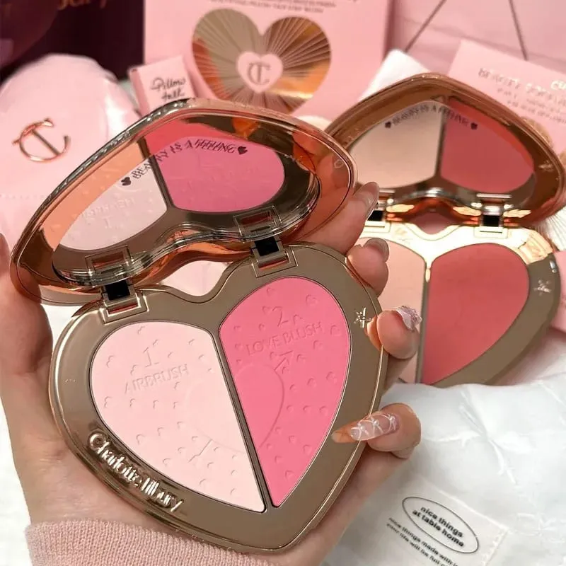 Charlotte Tilbury PILLOW TALK Série Coração Macio Cor Dupla Pó Blush Placa de Cores Código de Cores Quentes Primeiro Amor Sexo em Fogo — image 3