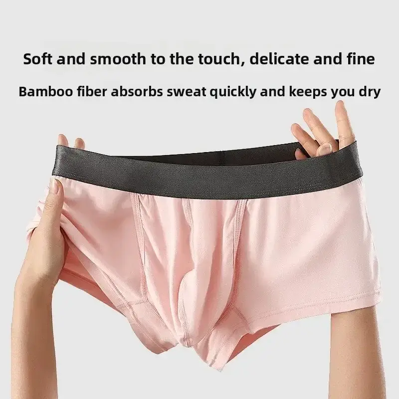 Mens Bamboo Fibers Athletic Quick Dry Breathable Separate Pouch Underwear Fly Front Dual Pouch Trunks Bulge Enhancing Comfortabl
