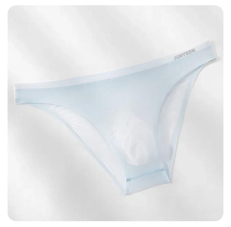 Seamless Quick Drying Men Briefs Underwear Solid Color Ice Silk Ultra-thin Underpants Sexy Breathable 3D Pouch Panties Undies — image 22