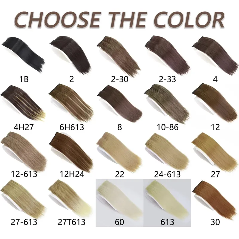 Extension de cheveux synthétiques lisses invisibles à Clip, 20/30cm, une pièce, couverture supérieure et latérale, postiche moelleuse pour femmes — image 6