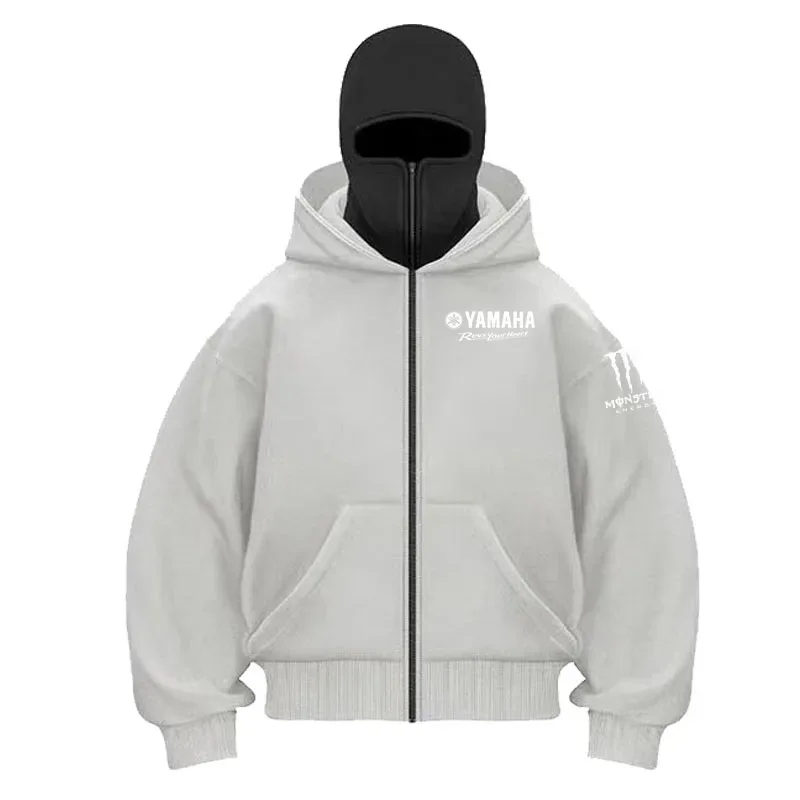 Yamaha Logo gedruckt Baumwolle Radfahren Maske Reißverschluss Hoodie Männer und Frauen Herbst und Winter neue Stil Mode lässig Retro Radfahren Jer