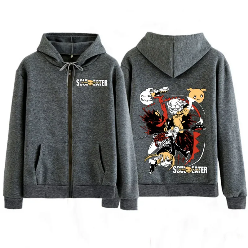 Anime Soul Eater MAKA ALBARN Rits Hoodies Grappige mannen Vrouwen Kleding Mode Oversized Kleding Casual Lange Mouw Streetwears — image 7
