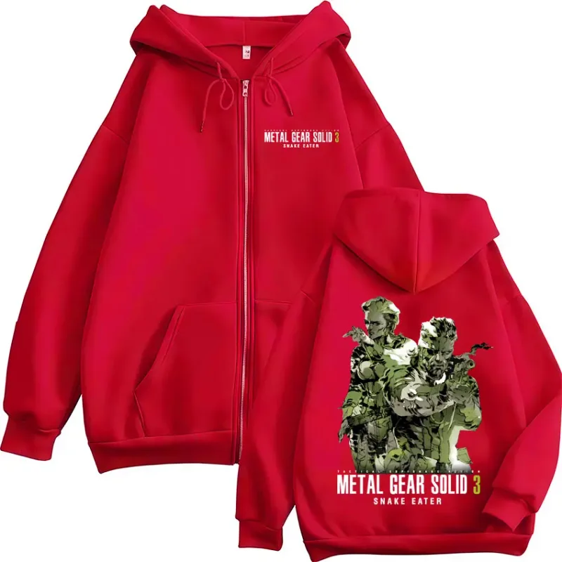Game Metal Gear Solid 3 Snake Eater Naked Snake The Boss MGS3 Zipper Hoodies Men Women Fashion Zip Up Hooded Sweatshirts Jackets