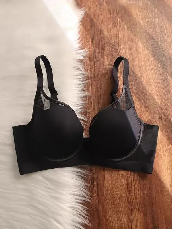 Soutien-gorge Push Up fin sans couture, grande taille, pour femmes, gros seins, aspect plus petit, Anti-affaissement, soutien-gorge à armatures doux