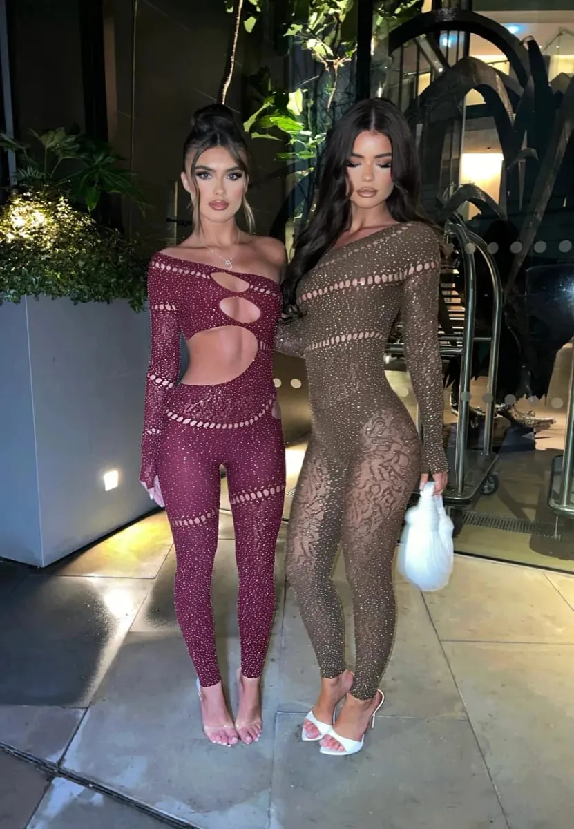 2026 Lace Embroidery Bra Set Women Sexy Mesh Rhinestone Jumpsuit Long Sleeve See Through Sexy Bustier Lingerie for Women — image 6