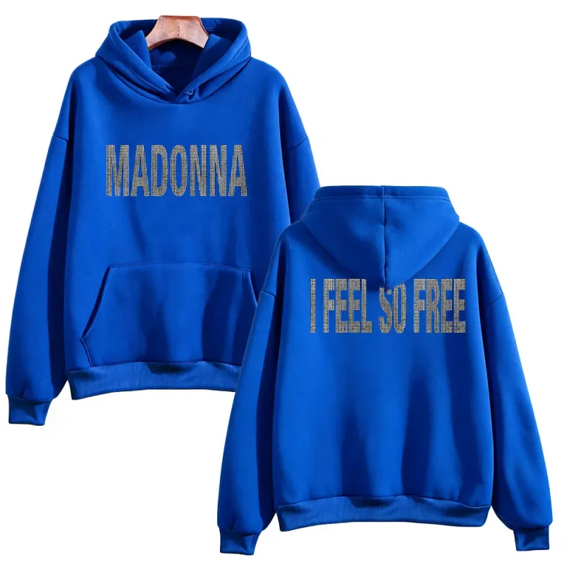 I Feel So Free Hoodie Graphic Printed Hoodie Madonna Merch Vintage Style Sweatshirts Women Men with Hooded Loose Casual Pullover — image 7