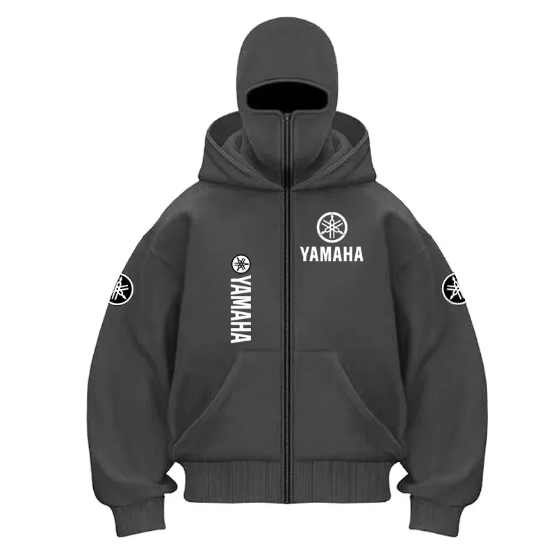 Yamaha Logo gedruckt Baumwolle Radfahren Maske Reißverschluss Hoodie Männer und Frauen Herbst und Winter neue Stil Mode lässig Retro Radfahren Jer
