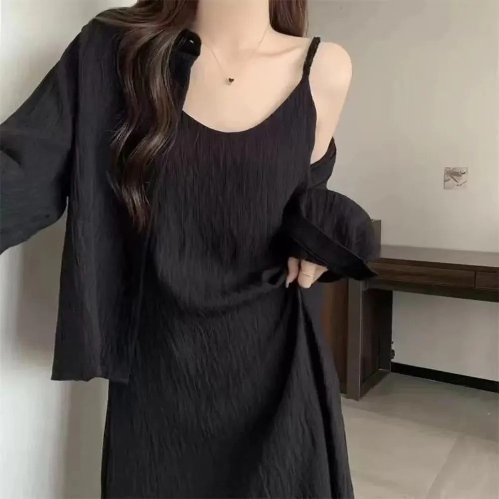 Elegant French Style Cami Maxi Dress Loose Fit Long Length Loose Fit Dress Sleeveless Summer Maxi Dress Vacation