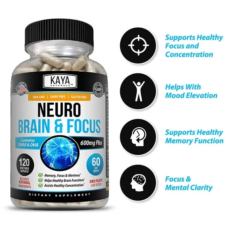 Cápsulas de reforço cerebral nootrópicas - Vitaminas, concentração de memória, clareza e desempenho cognitivo, suporte para alívio do estresse — image 4