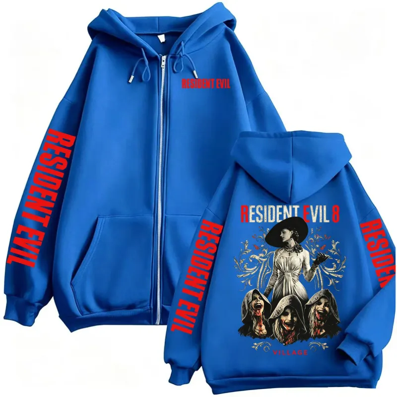 Resident Evil Village Zipper Hoodies Lady Dimitrescu Horror Jacket Sweatshirts Men Women Harajuku Streetwear Zip Up Hooded Coats — image 5