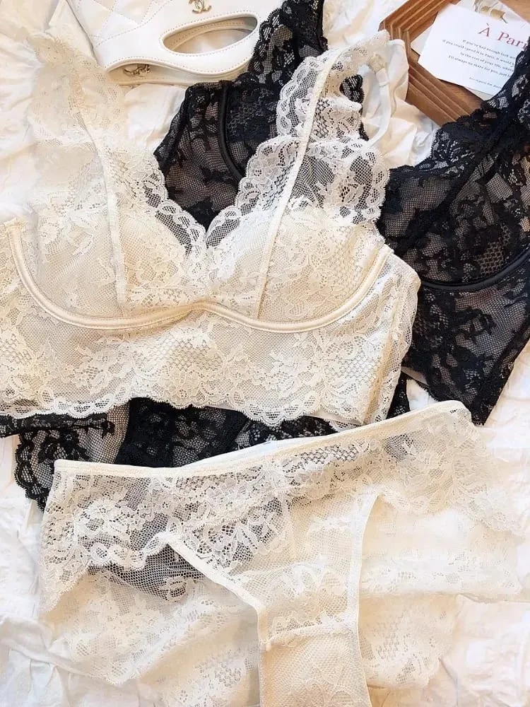Conjunto de bralette de encaje: sujetador antiflacidez inalámbrico, lencería transpirable ajustable, sin aros, comodidad, ropa diaria delgada y sexy — image 6