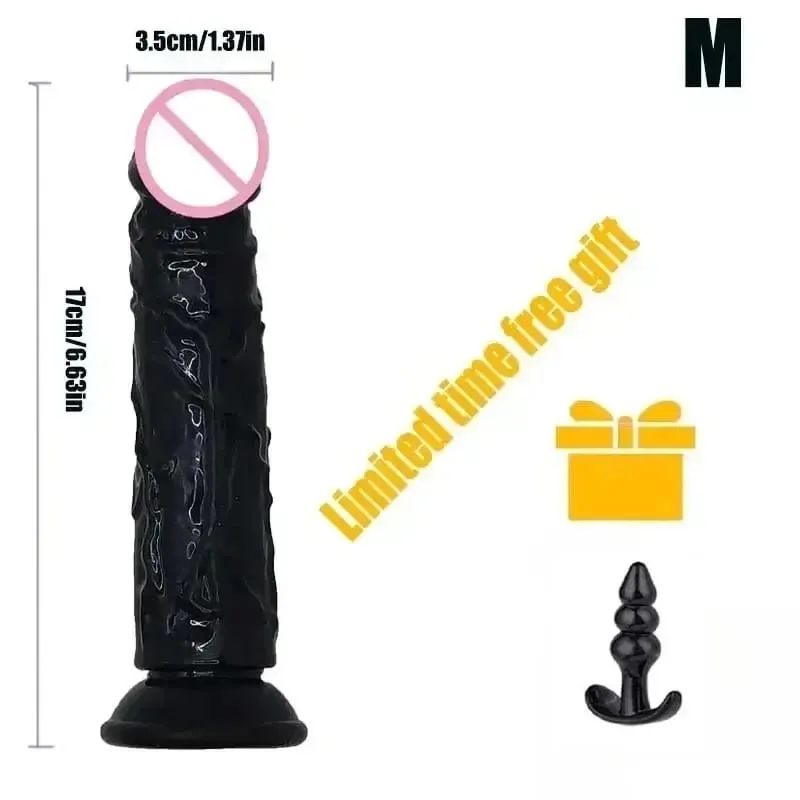 Dildo Hitam Realistis Murah 6 Ukuran Cangkir Isap Penis Penyumbat Pantat Kontol Panjang G Spot Anal Vagina Masturbasi Mainan Seks Dewasa untuk Wanita — image 11