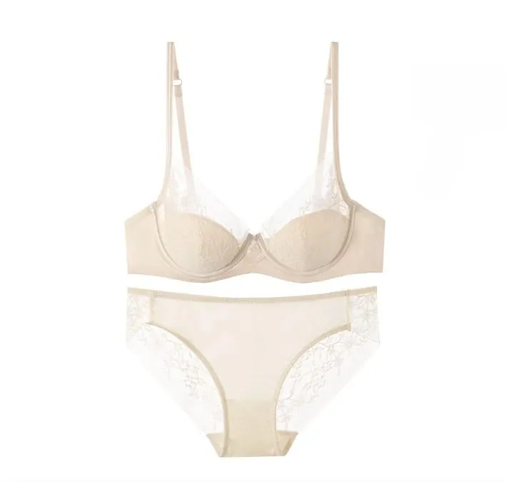 Kanten en satijnen lingerieset in Franse stijl Verzamelde verstelbare bandjes BH en dunne vulling Zachte draad ComfortOndergoed voor moslimmeisjes — image 8