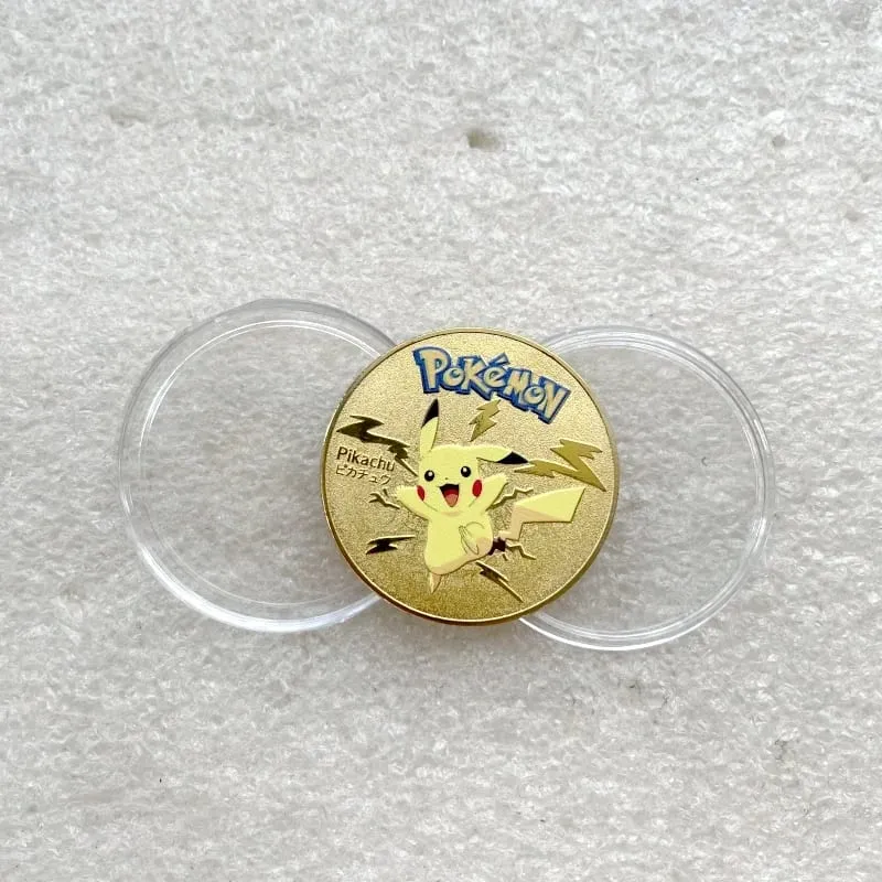 Pokemon złote monety Pikachu Anime pamiątkowa moneta Charizard złota okrągła metalowa moneta zabawki — image 9