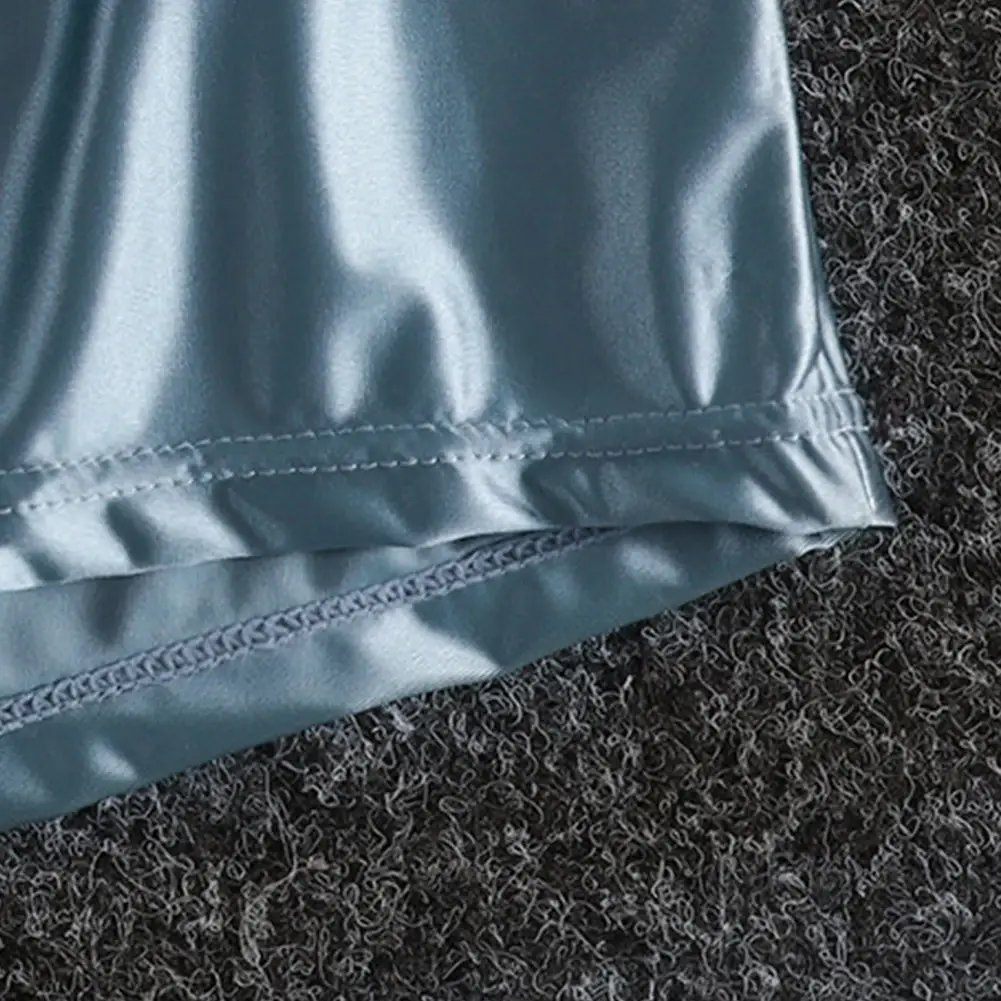 1pc Men Ice Silk Smooth Solid Boxer Shorts Panties L-3XL Large Size Loose Sleepwear Underwear Trunks Seamless Comfy Sleepwear — image 7
