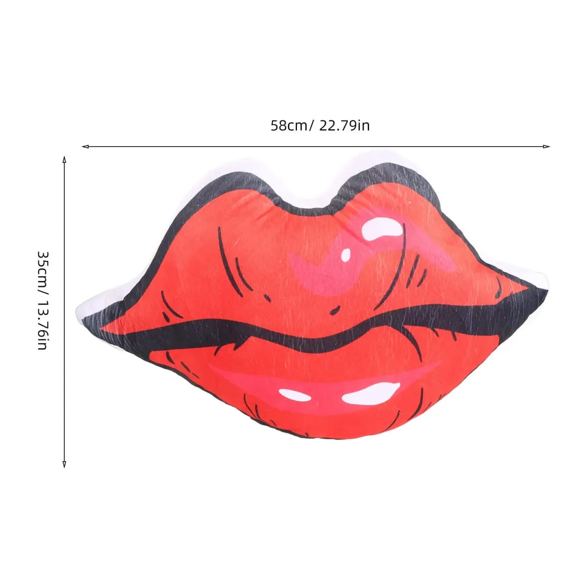 Lip Pillow Double-Sided Digital Print Red Lips Design Soft PP Cotton Comfortable Decorative Throw Pillow Valentines Day Decor