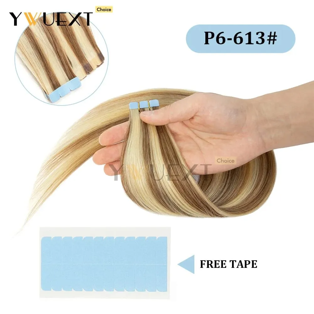 Mini Tape in Human Hair Extensions Natural Straight For Women 12inch-20inch 12.5g-20g Easy to Wear 10pcs/pack Salon Quality — image 14