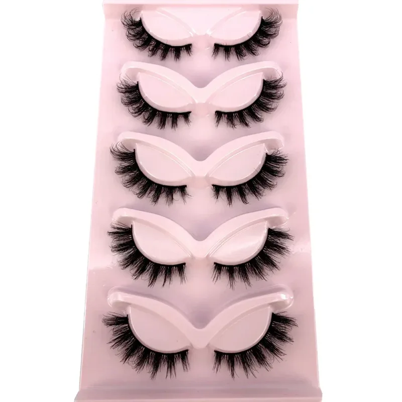 New Cat Eye Lashes 5/7/10 pairs 3D Faux Mink Eyelashes Winged Fluffy Fake Lashes Soft Natural long Full Strip Lash Make — image 41