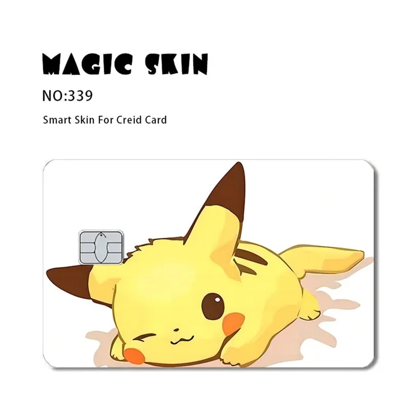 Anime Pokemon Pikachu skórka na kartę kredytową 2.5D naklejki HD karta naklejka karta matowa folia skóra mały chip wodoodporna naklejka prezenty zabawki — image 10