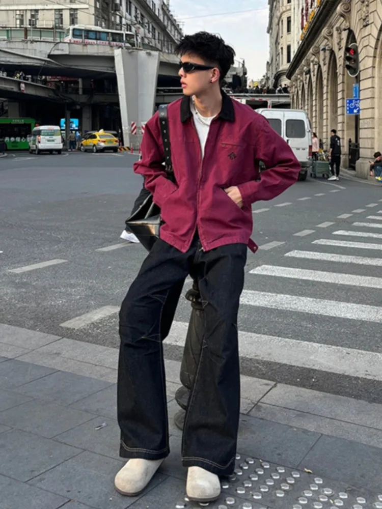 Spring Autumn Cargo Coat American Street Lapel Design Loose Casual All-matching Jacket Cotton Baseball Uniform Outerwear top — image 3