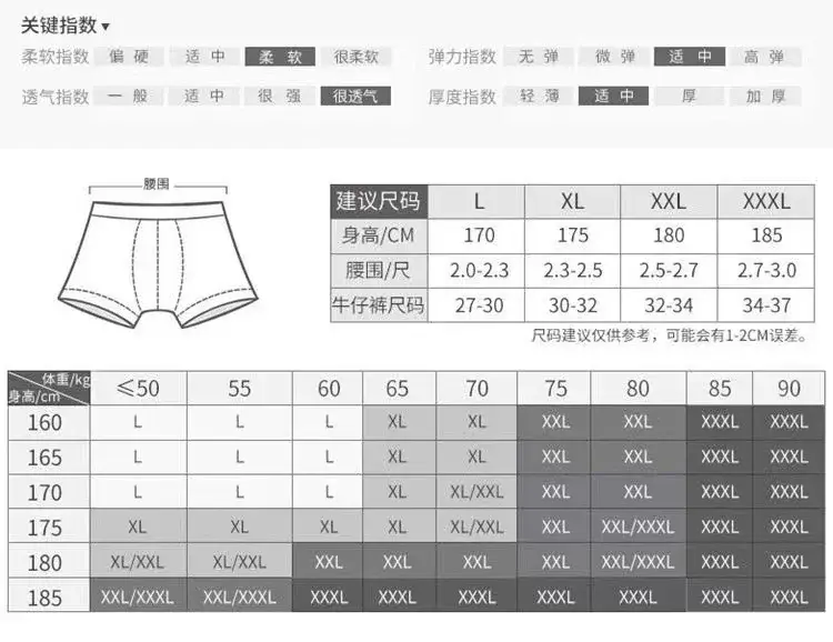 Panlalaking Breathable Comfortable High Elasticity Manipis Flat Underwear Apat na Sulok na Disenyo para sa Araw-araw na Susuot — image 4