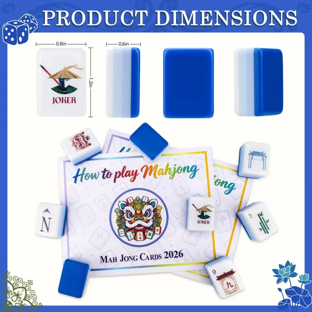 US Stock Sky Blue Engraved Mahjong Tiles Luxury Acrylic American Mahjong Set Travel Mah Jongg Sets for Adults Board Games Gifts — image 4