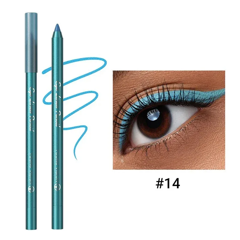 14 Color Eyeliner Pencil Pearlescent Matte Dark Purple Red Eye Liner Waterproof Long Lasting High Pigment Eyeshadow Makeup — image 20