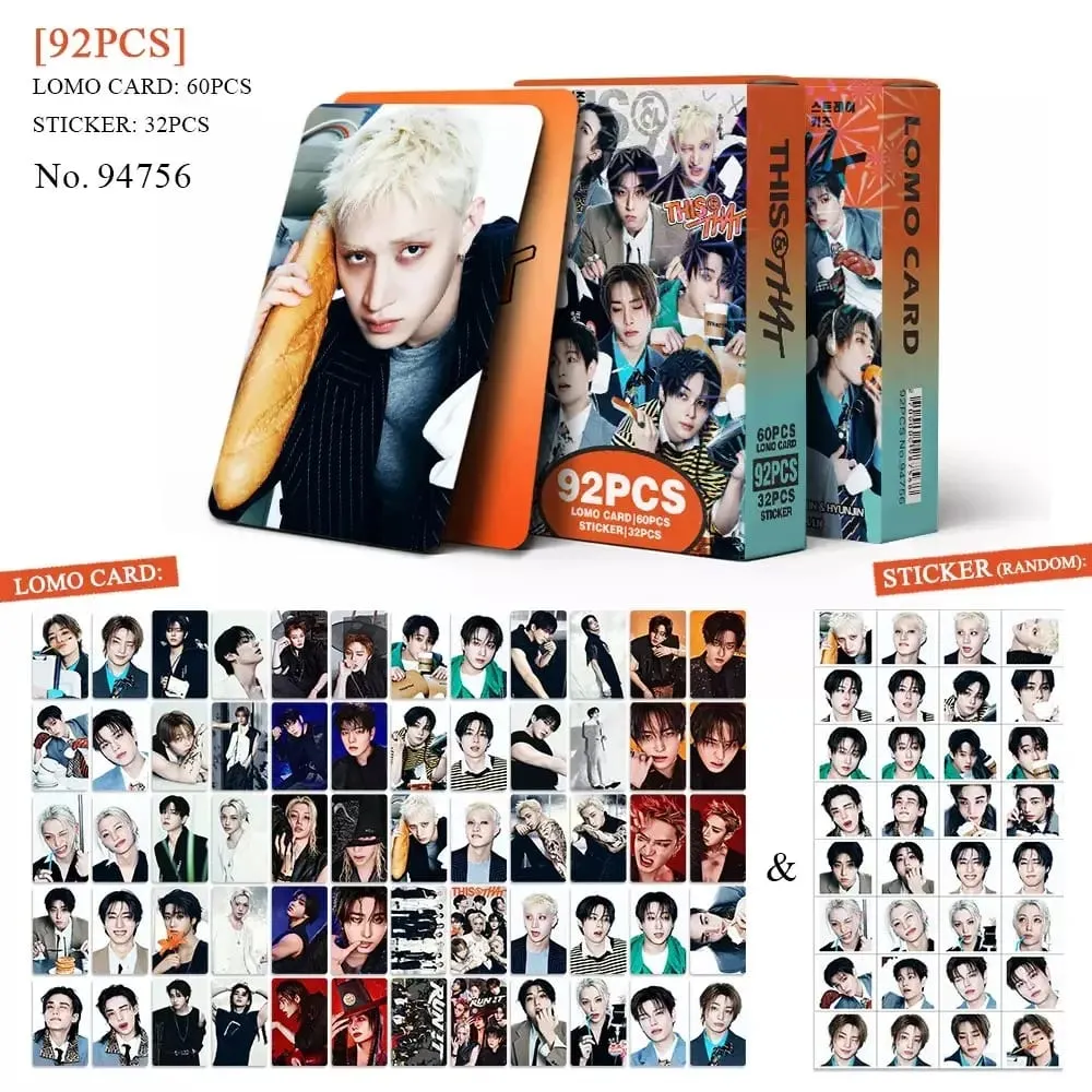 92PCS Korean Hot Idol New Album "THIS&THAT" High Quality Lomo Cards Felix BangChan HyunJin I.N Han Fans Collect Small Cards — image 4