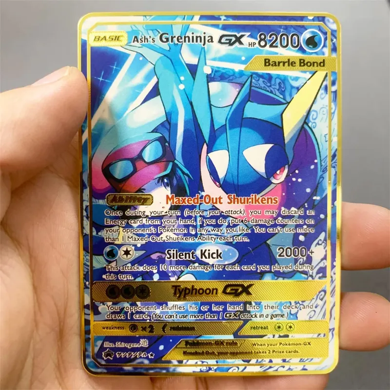 Kartu Pokemon Logam Inggris DIY Arceus Mewtwo Charizard Pikachu Besi Mengkilap Pokémon GX Vmax EX Hadiah Mainan Kartu Koleksi Anak-anak Permainan — image 31