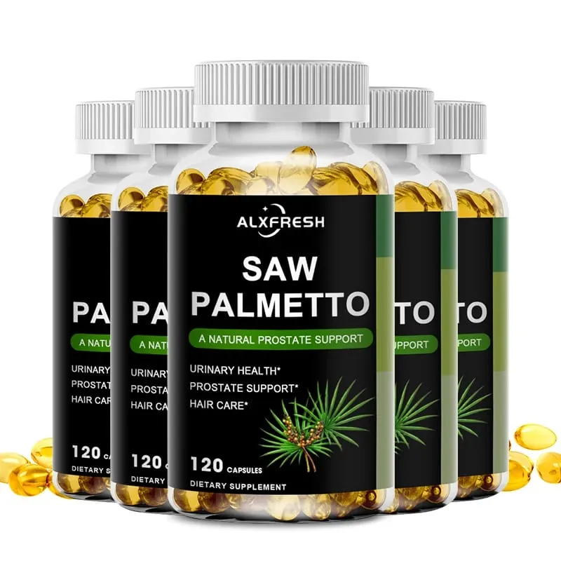 Alxfresh Prostate Health Supplement Natural Saw Palmetto Extract Stöder prostata- och hårväxtkapslar för män och kvinnor