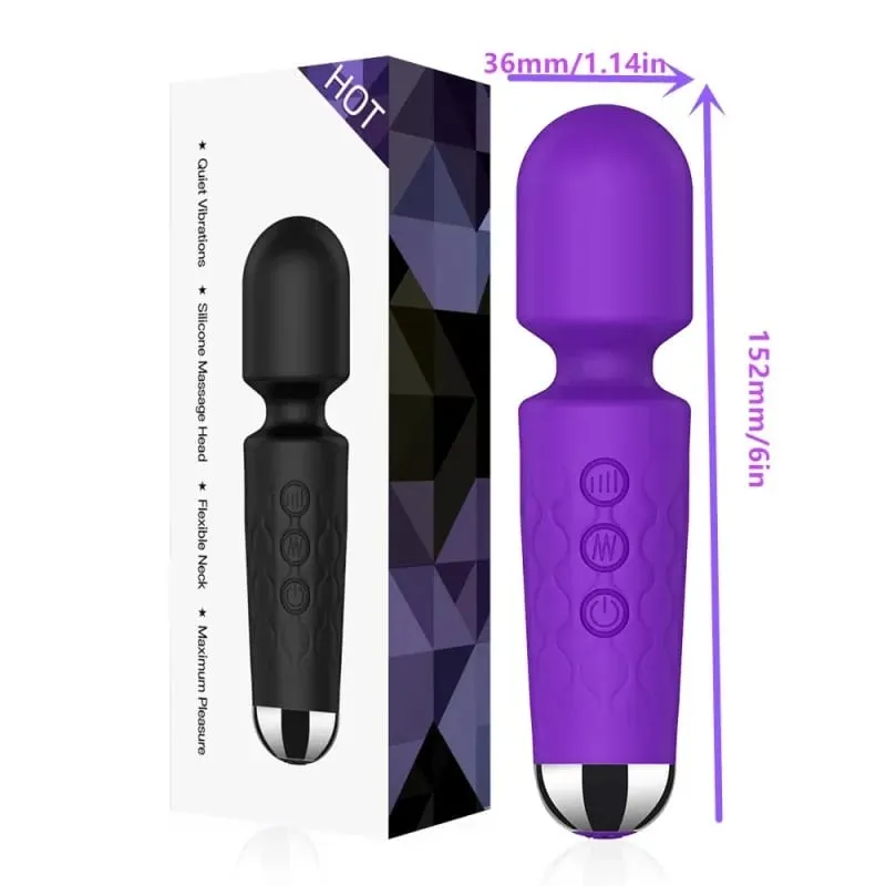 20 Kelajuan Kuat Tongkat Sihir Perangsang Kelentit G-Spot Massager Mainan Seks Mudah Alih Boleh Dicas semula untuk Wanita — image 6