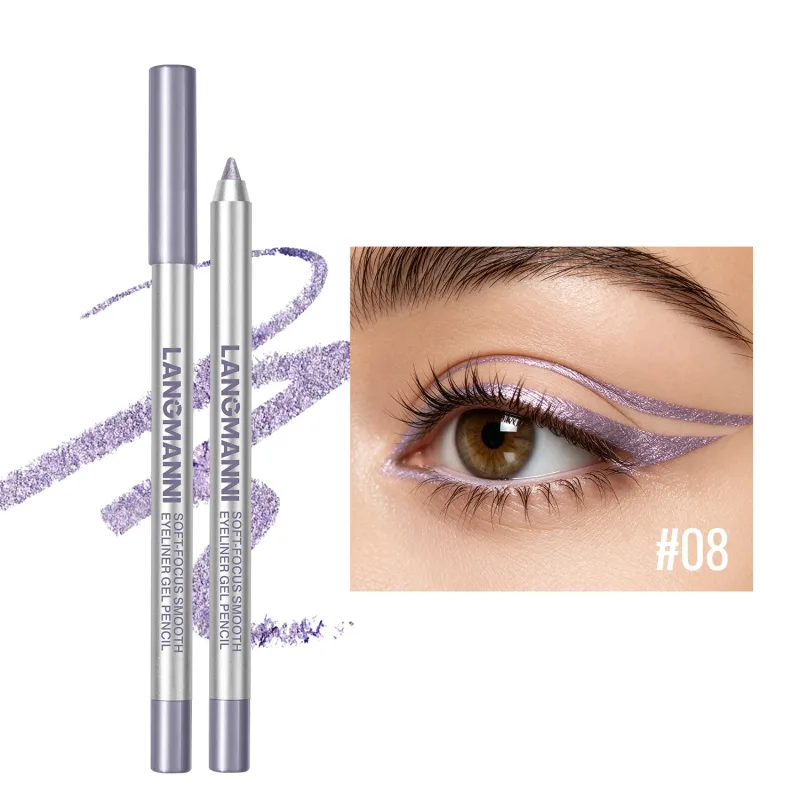 Vandtæt og svedtæt perleskimende skinnende Eyeliner Gel Blyant Langtidsholdbar Glat Let at farver Kvinder Øjenmakeup — image 15