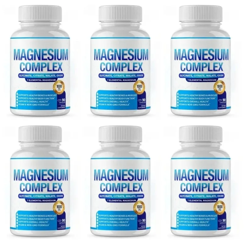 Supplément de magnésium 1000 mg complexe 7 en 1 avec glycinate citrate malate taurate soutient la relaxation musculaire soutien au sommeil 90 Ct — image 11