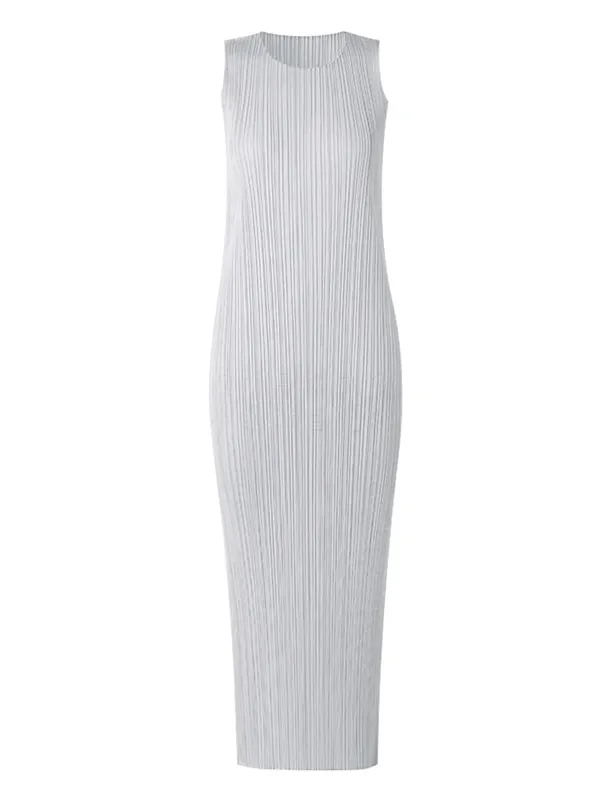 Miyake Plissee Frauen Kleid Sommer Ärmellose Lange Klassische Koreanische Mode Lässig Elegante Weibliche Lce Wasser Blau Strand Kleid TP5045 — image 25
