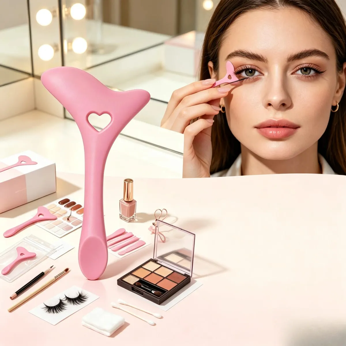 Best-selling Eye Makeup Assistant Tool for Drawing Eyebrows Eyeliner and Lower Eyelashes - Silicone Assistant Device — image 3