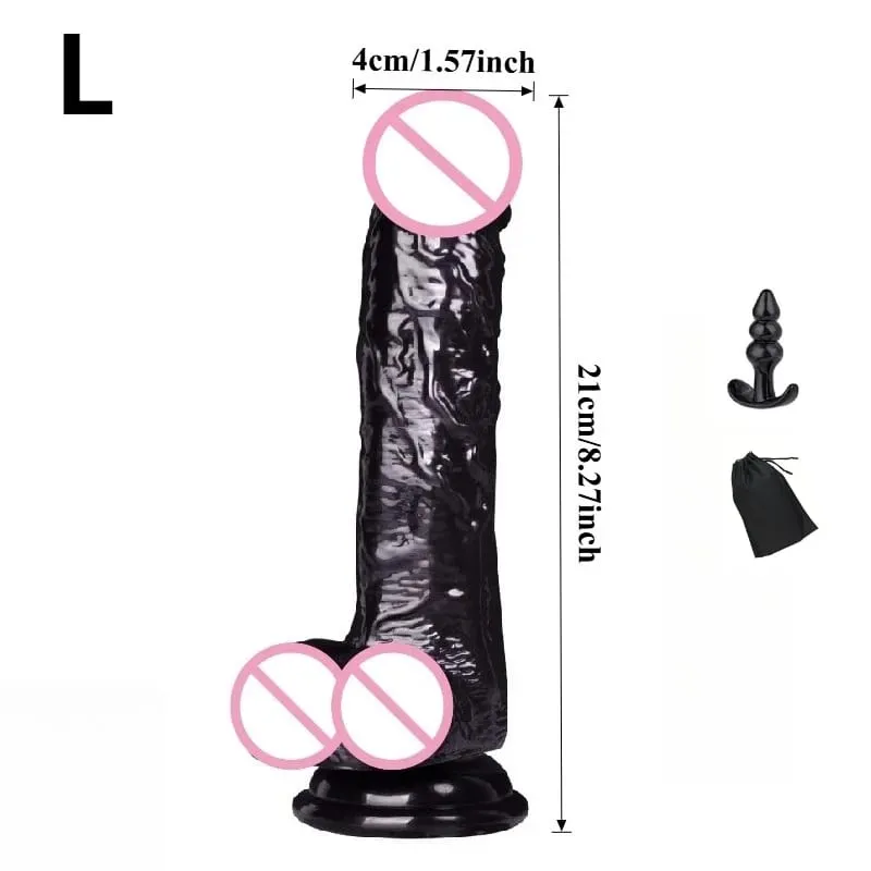Soft Jelly Dildo Testis Realistic Anal Dildo Penis Suction Cup Male Dick Female Masturbation Fidget Toys Sex Toys for Woman/Gay