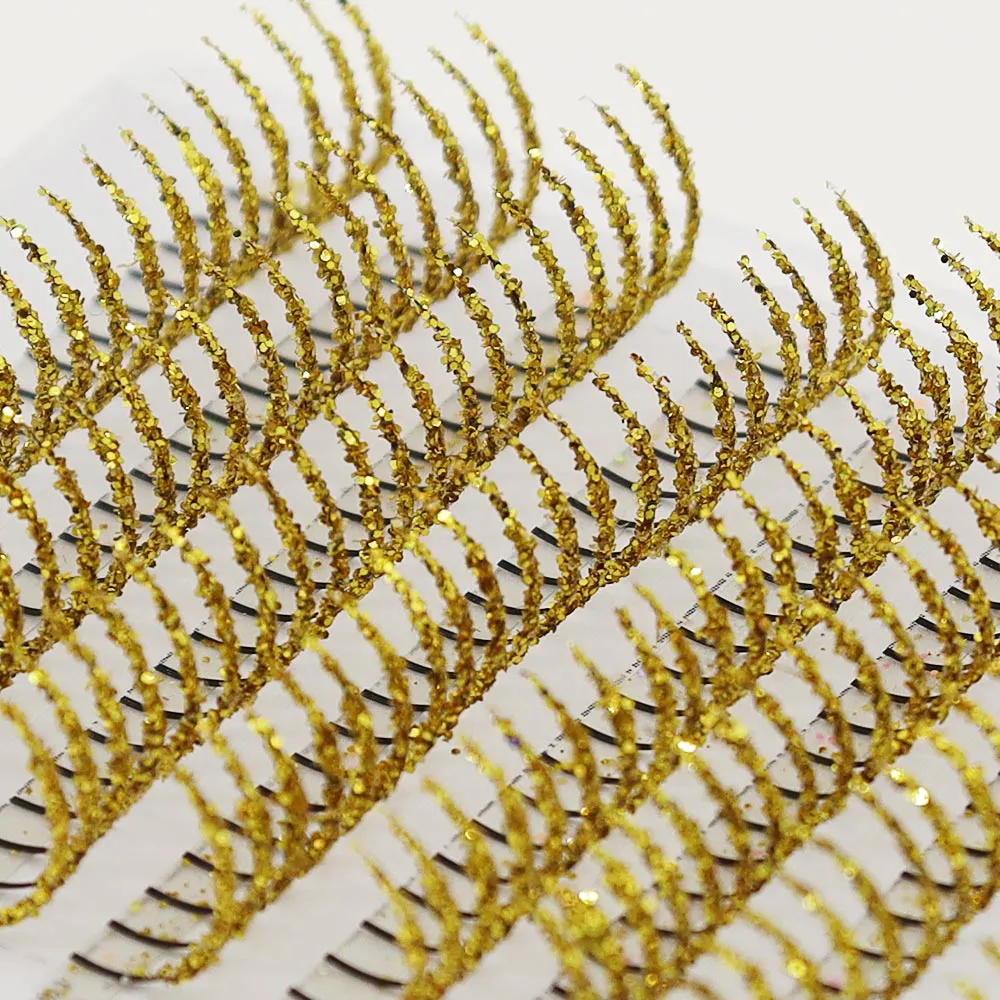 Golden Silver Fashion Glitter Eyelash Extensions Mix Length Individual Eyelash Extension False Eyelashes Glitter Silver — image 4