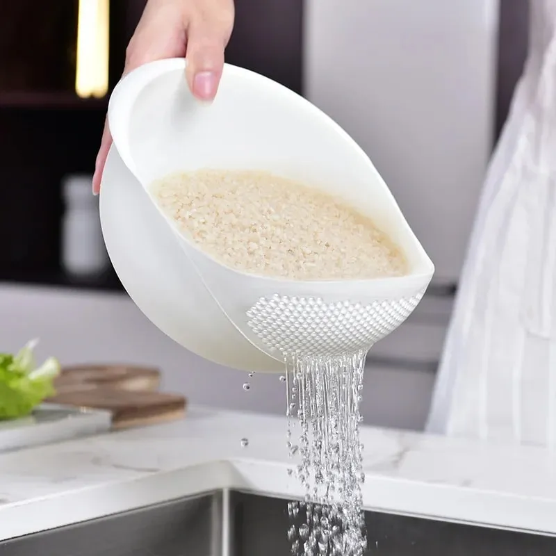 米とぎフィルター豆ストレーナーバスケットザルプラスチックふるい果物野菜ボウル水切りクリーニングツールホームキッチンツール