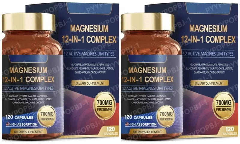 Complexe de magnésium 700 mg Supplément de magnésium 12 en 1 avec glycinate citrate oxyde de malate taurate aspartate orotate de magnésium — image 9
