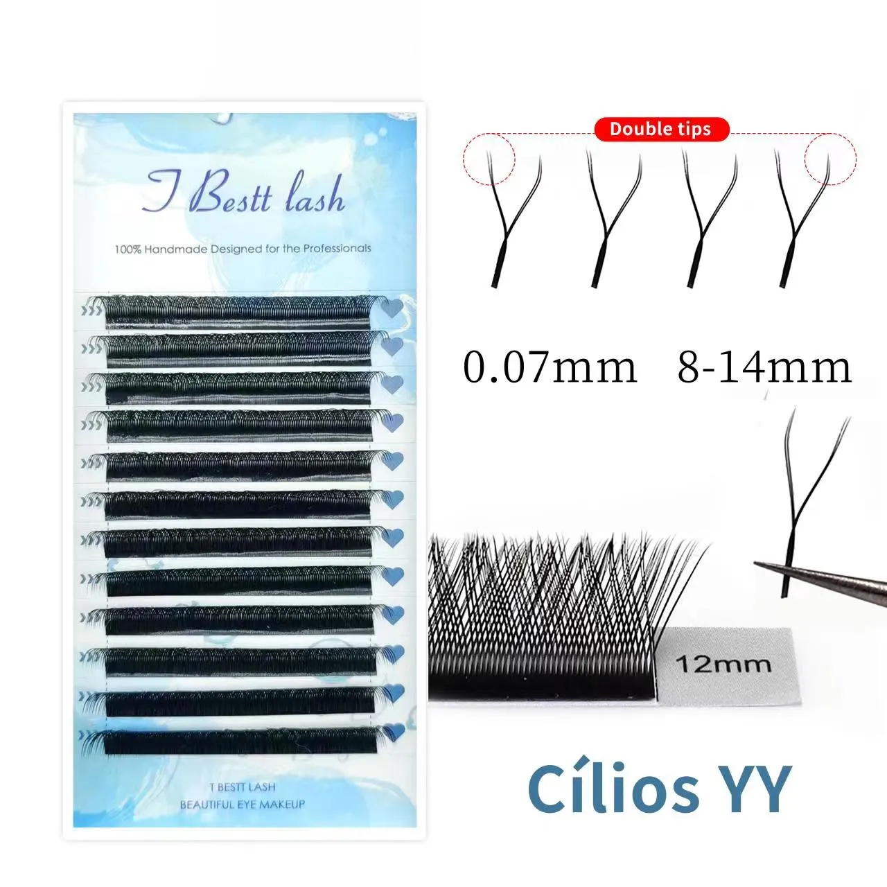 Tbestt 5D-W Shaped Eyelash Extension Premade Volume Fans Clover W Style Lashes False Mink Soft Easy Faning Eyelash