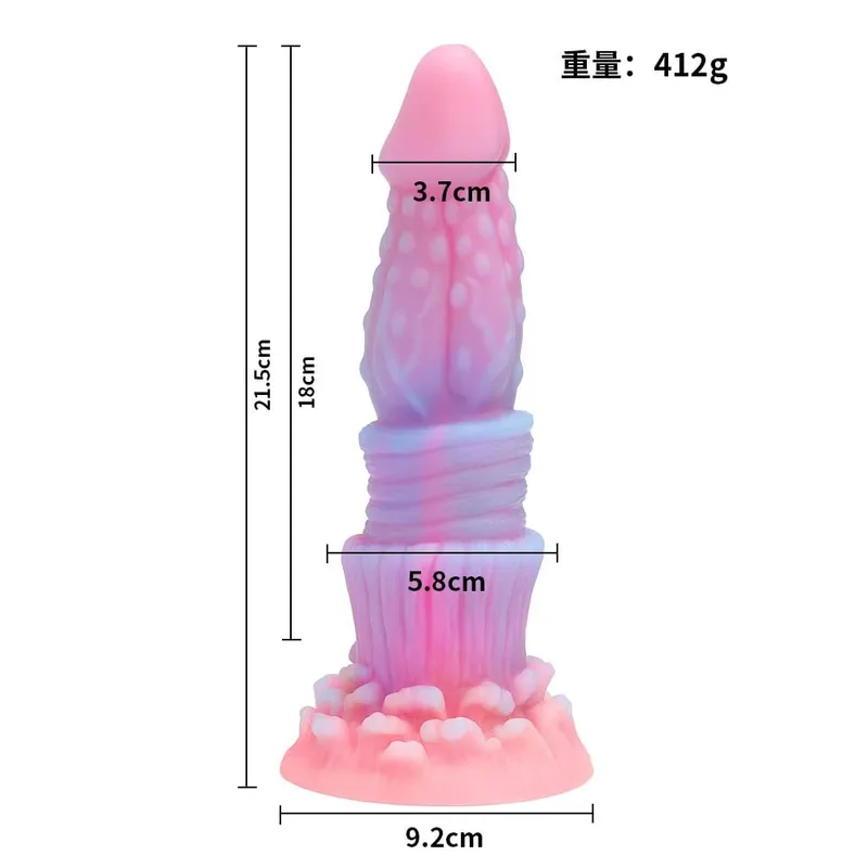 Plugue anal realista noturno brilhante, vibrador luminoso monstro dragão para mulheres e homens, plugue anal sexy em forma de cachorro, brinquedo sexual para casais — image 14