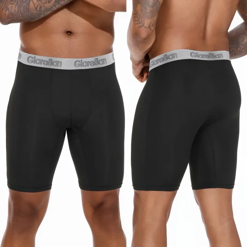4 Pieces Mixed Colors Quick-Dry Long Leg Boxer Briefs Underpants Underwear For Home And Sports Hight Quality Male Panties Pants — image 3