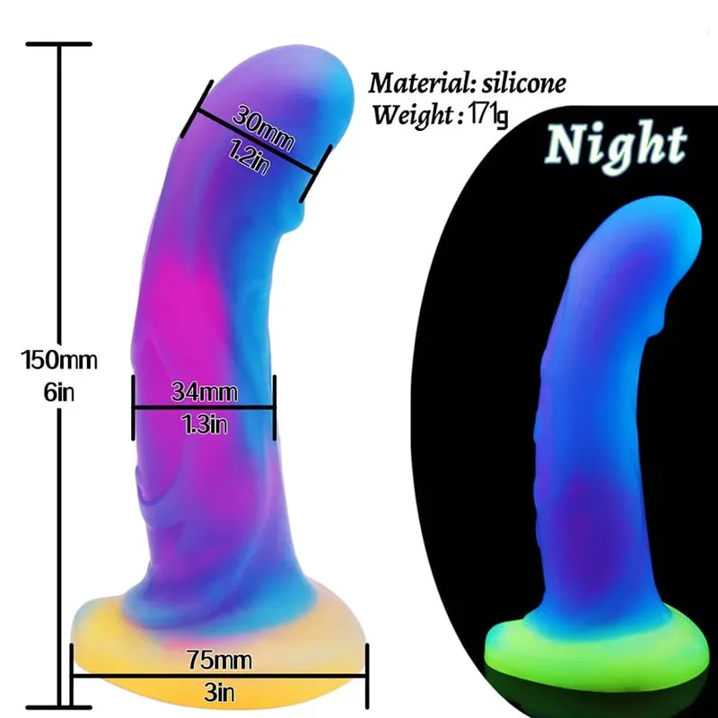 Plugue anal realista noturno brilhante, vibrador luminoso monstro dragão para mulheres e homens, plugue anal sexy em forma de cachorro, brinquedo sexual para casais — image 9