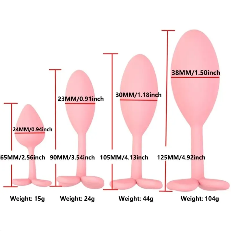 Silicone Anal Beads Butt Plug Set Mini Small Medium Large Anal Plug Four Leaf Clover Anal Trainer Sex Toy Men Women Gay — image 6