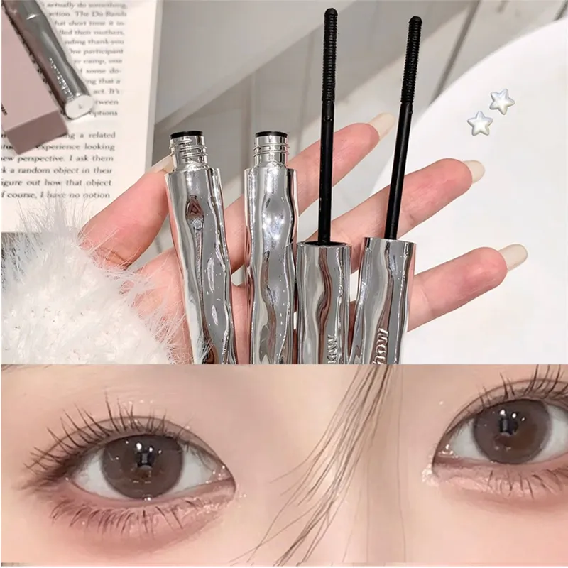 Silver Silk Fiber Matte Mascara Makeup Ultra-Fine Brush Lengthens Eyelashes Waterproof Fast Dry Eyelash Extension Mascara Makeup — image 4