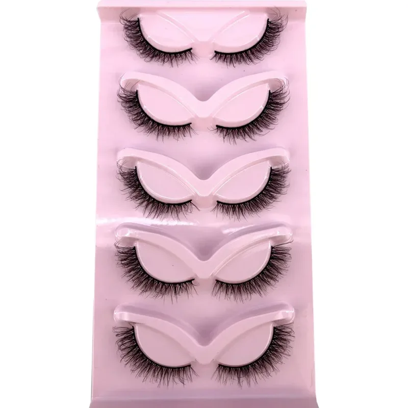 New Cat Eye Lashes 5/7/10 pairs 3D Faux Mink Eyelashes Winged Fluffy Fake Lashes Soft Natural long Full Strip Lash Make — image 10