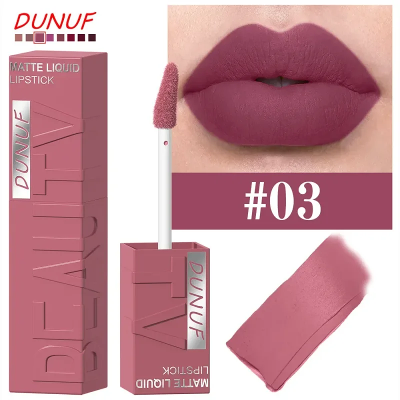 Batom labial fosco, 8 cores, suave, fácil de aplicar, tubo quadrado de brilho, veludo, à prova d'água, tridimensional, sexy, maquiagem de batom — image 10