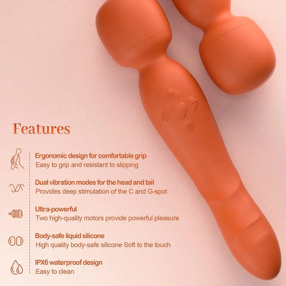 AV Vibrator G-spot Stimulation For Women Massage Stick Masturbation Stimulator Couple Silicone Female Doublehead Adult Sex Toys — image 4