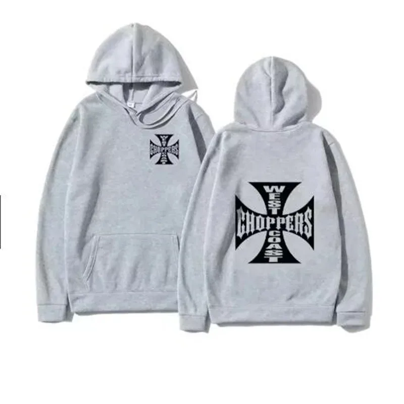 West Coast Iron Cross Choppers imprimé hommes à capuche mode Cool sweat unisexe mode polaire sweat à capuche Streetwear