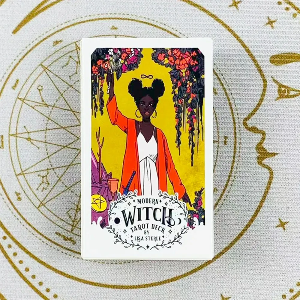 Modern Witch Tarot Deck 78 Cards English Version Divination Board Game Cards Game Spiritual Guidance Tarot Deck for Beginners